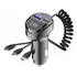 Carregador Veicular 3 Em 1 Digital Tipo C V8 Linght Relâmpag Cor Preto