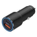 Carregador Veicular 38w Turbo Usb   Usb c Carga Ultra Rápida Cor Preto