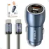 Carregador Veicular 60w Turbo Porta Dupla Cabo Tipo C Tipo C