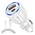 Carregador Veicular Carro Turbo + Cabo Compatível iPhone Cor Branco