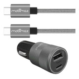 Carregador Veicular Mobimax 2 Portas(1 Usb 1tipo C)+ Cabo C