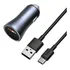 Carregador Veicular Turbo 40w Baseus Usb E Tipo C Com Cabo 1 Metro