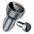 Carregador Veicular Usb-c Pd Usb Turbo 60w Display Led Cor Prateado