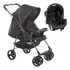 Carrinho Bebe 2 Em 1 Milano Panda + Bebe Conforto Galzerano Cor Preto/cobre