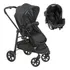 Carrinho Bebê Galzerano Passeio Berço 3 Em 1 + Bebê Conforto Cor Preto Cor Do Chassi Preto