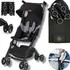 Carrinho Bebê Infantil Passeio Velver Black Gb Pockit + All-terrain Com Bolsa De Transporte