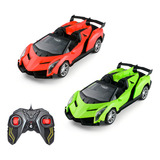 Carrinho Controle Remoto Grande Carro Brinquedo Infantil Lamborghini Conversível Cor Verde Farol Led