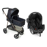 Carrinho De Bebê Conforto Passeio Moisés Napoli Travel System Galzerano Cor Preto