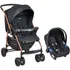 Carrinho De Bebê De Paseio Travel System Burigotto Rio K Rio K Preto Com Chassi De Cor Cobre