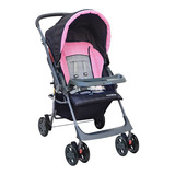 Carrinho De Bebê De Paseio Travel System Hércules Topázio Rosa Com Chassi De Cor Cinza