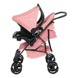 Carrinho De Bebê De Paseio Tutti Baby Solare Rosa Coroa Com Chassi De Cor Preto