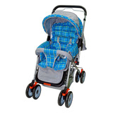 Carrinho De Bebe Mosquiteiro Reversivel Azul   Bolsa