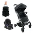 Carrinho De Bebê Pratico+bebê Conforto+base Preto Zap Cor Do Chassi Metal Prata