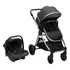 Carrinho De Bebê Romanzo Cor Preto Com Bebê Conforto Infanti
