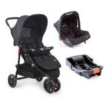 Carrinho De Bebê Voyage Delta Preto Com Base E Bebê Conforto