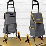 Carrinho De Carga 3 Rodas De Gel Em Cada Lado, 40kg Sobe Escadas,em Alumínio Fundido E Plástico Resistente,bolsa Removível,cor: Cinza E Amarelo.