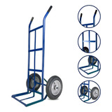 Carrinho De Cargas Armazém Transporte 350kg Azul Reforçado