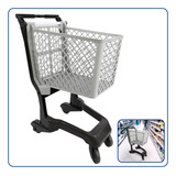 Carrinho De Compras 65l Pvc Compacto Forte Para Supermercado
