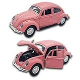 Carrinho De Ferro Fusca, Miniatura De Carro Colecionável, Abre Portas E Capô, Com Fricção, Disponível Em 6 Cores, 12 Cm (rosa)