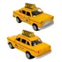 Carrinho De Ferro Táxi Americano Amarelo Fricção Abre Portas