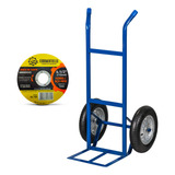 Carrinho De Mão Transporte 150kg Brinde Disco Ferro 115mm