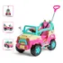 Carrinho De Passeio Andador Com Pedal E Haste Empurradora 2 Em 1 Diipi Rainbow Calesita Rosa