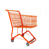 Carrinho De Supermercado Simples 90l Laranja   Arte E Zinco