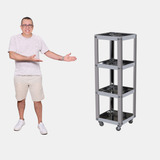 Carrinho Inox Para Tatuador Studio De Tatuagem Com Rodinhas