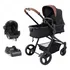 Carrinho Ivy Trio Black Com Bebê Conforto E Base Galzerano