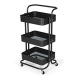 Carrinho Multiuso Organizador 3 Prateleiras Em Ferro Preto Magazine Decor
