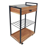 Carrinho P  Churrasco Utensílios Gourmet Decoração Multiuso