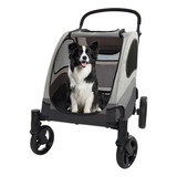 Carrinho Passeio Pet Cães Gatos Grande Porte Até 60kg Pc406 Cor Cinza