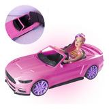 Carrinho Rosa Conversível C Boneca Brinquedo Infantil Carro