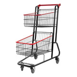 Carrinho Supermercado Compras Duplo