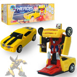 Carrinho Vira Robo Transformers A Pilha Automático Carrinho