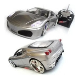 Carro Controle Xinda F430 Escala 1:24 Ferrari Sedan. Cor Prata