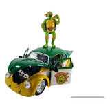 Carro Fusca 1959 Miniatura Tartaruga Ninja C/ Boneco Jada 