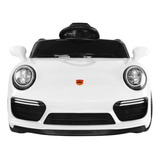 Carro Infantil Elétrico 12v Branco Bluetooth Farol Led Pedal