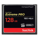 Cartão Compact Flash Sandisk Extreme Pro 128gb - 160mb/s