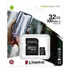 Cartão De Memória Microsd 32gb + Adaptador Canvas Kingston