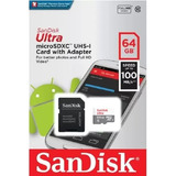 Cartão De Memória Sandisk 64gb + Adaptador P/câmeras Wi-fi
