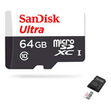 Cartão De Memória Sandisk Ultra 100mb/s 64gb P/câmeras Wi-fi