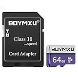 Cartão De Memória Tf 64 Gb, Boymxu Cartão Tf Com Adaptador, Cartão De Memória De Alta Velocidade Classe 10 Cartão Tf Cartão De Memória Para Telefone Câmera Computador - Roxo