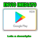 Cartao Googleplay Giftcard 30