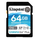 Cartão Kingston Sd 64gb Câmeras Canon Sony Fujifilm Nikon