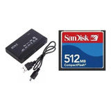 Cartão Memória Cf Compact Flash 512mb Sandisk + Leitor Usb