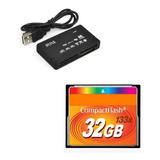 Cartão Memória Compact Flash 32gb + Leitor