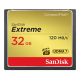 Cartão Memória Compact Flash Cf 32gb Sandisk Extreme 120mb/s
