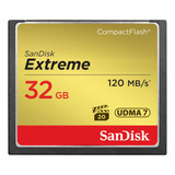 Cartão Memória Extreme Compact Flash 32gb 120mb/s Sandisk