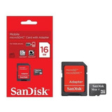 Cartão Memória Micro Sd 16gb + Adaptador Sandisk Original